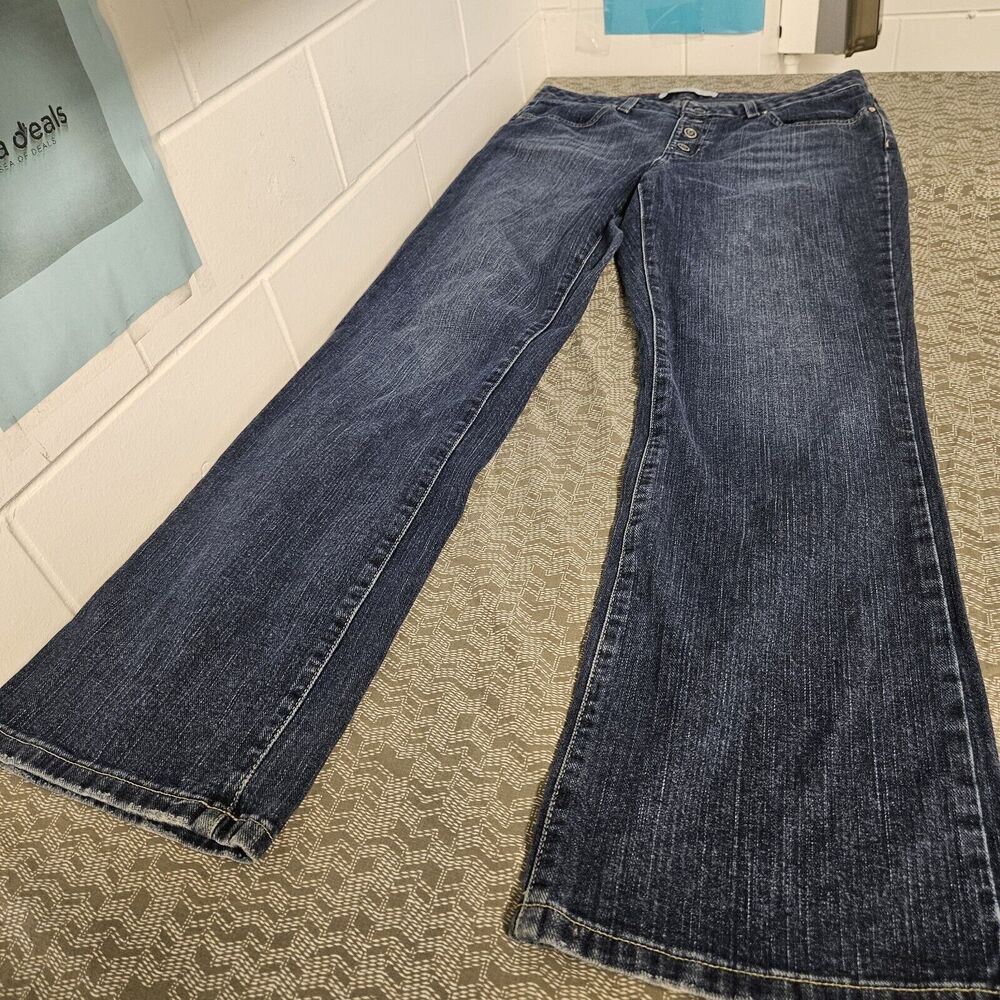 Tommy Hilfiger Jeans Womens Mid Rise Med Wash Flare Blue‎ 32x32